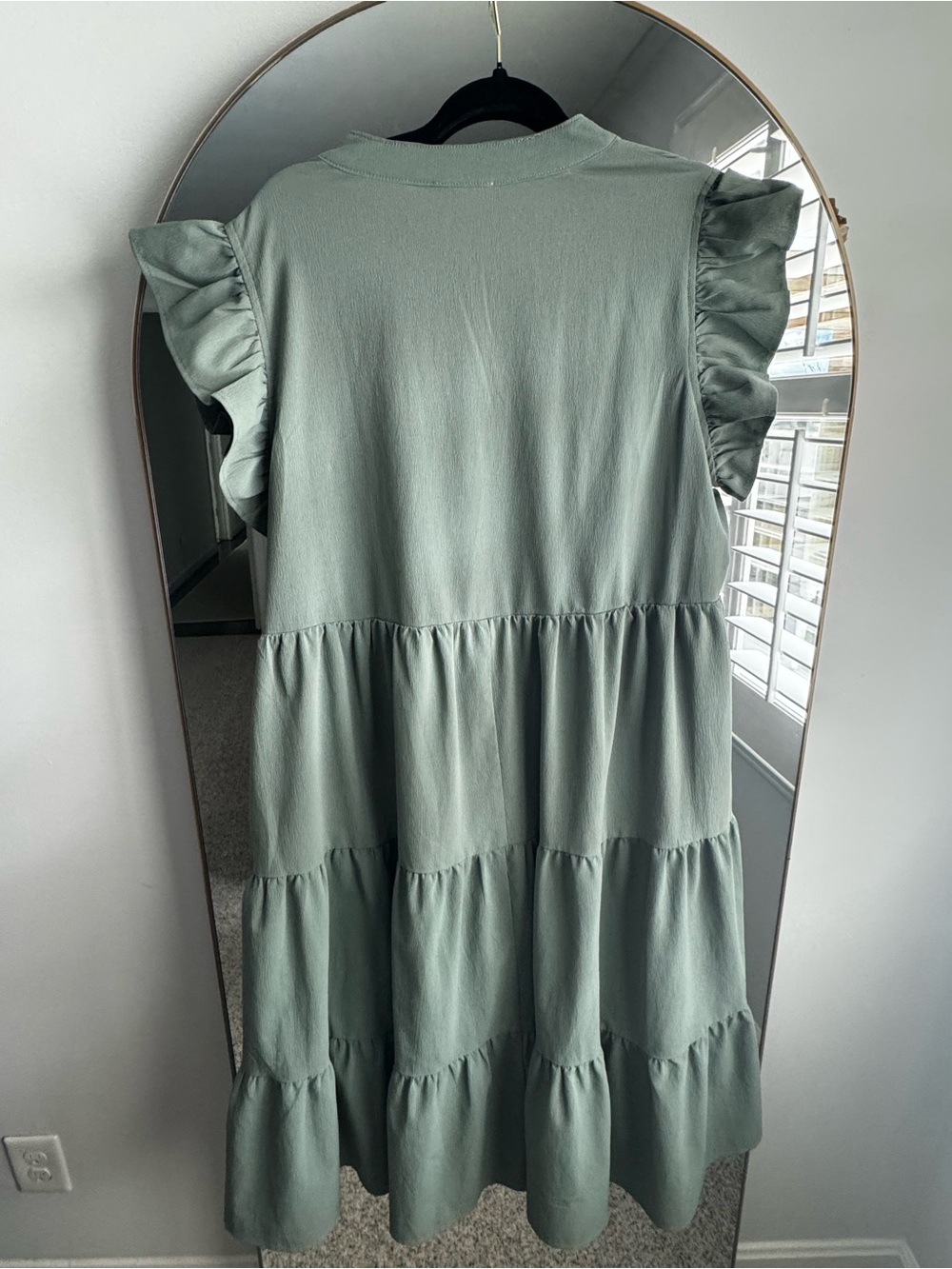 entro Sage Green Ruffle Sleeve Midi Dress - Picture 2 of 4